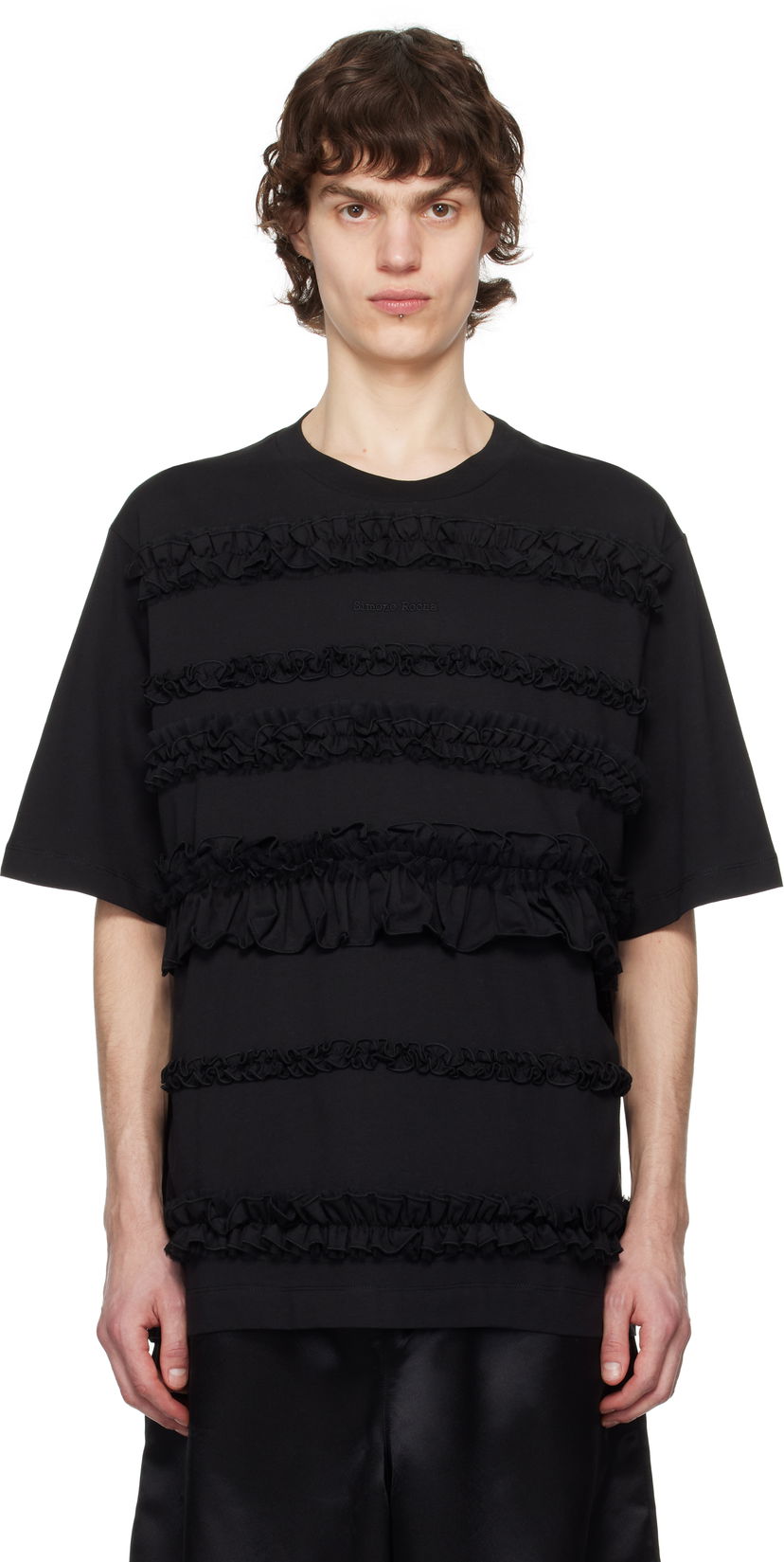 T-shirt Simone Rocha Simone Rocha Ruffle Frill T-Shirt Svart | 5325 0553