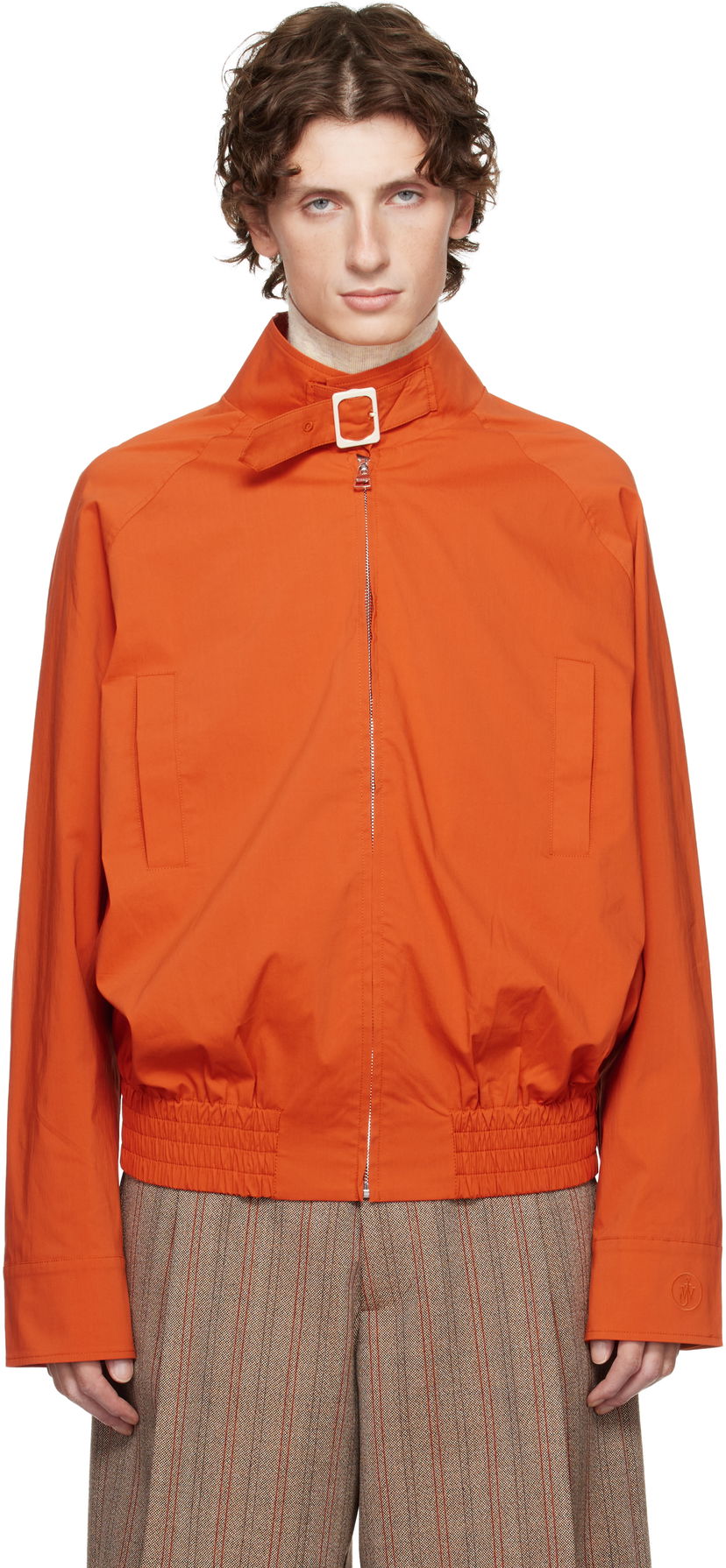 Bomberjacka JW Anderson JW Anderson Buckled Collar Harrington Jacket Orange | JK0393-PG1838
