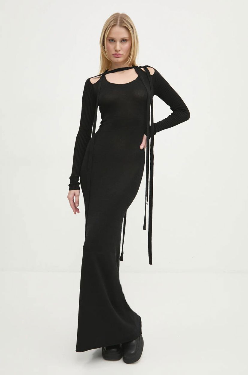 Klä Y/PROJECT Multiscarf Long Sleeve Maxi Dress Svart | 106DR008