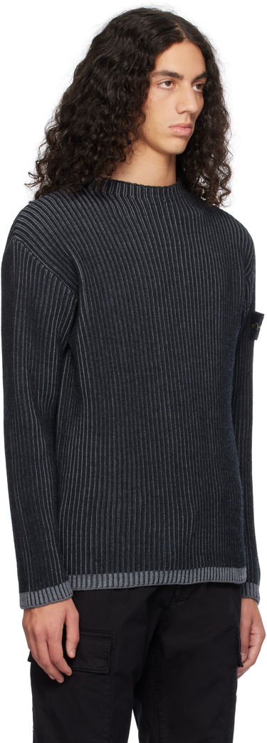 Sweater Stone Island Vanisé Full Rib RWS Wool Sweater by Stone Island Svart | 8115532C1, 1