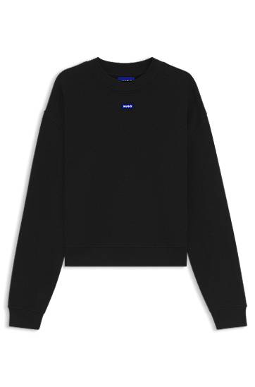 Sweater BOSS Terry Sweatshirt with Logo Badge Svart | 50534344