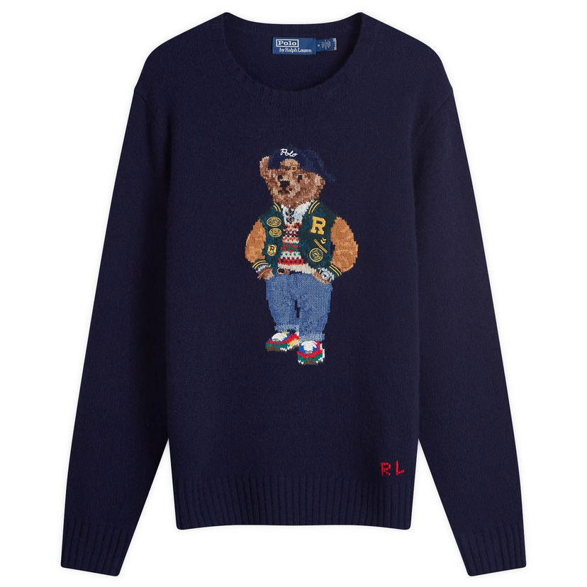 Sweater Polo by Ralph Lauren Pullover Long Sleeve Mörkblå | 710946138001