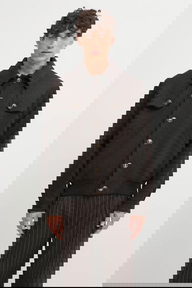 Bomberjacka Drôle de Monsieur Wool Blend Bomber Jacket with Faux Fur Collar Brun | I.JT242.WO043, 3