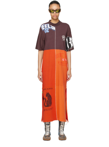 Klä Marine Serre Regenerated Maxi Dress Orange | MDR040