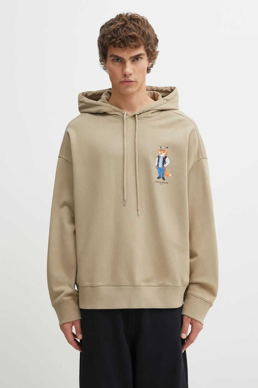 Sweatshirt MAISON KITSUNÉ Dressed Fox Oversize Hoodie Beige | PM00707KM0340