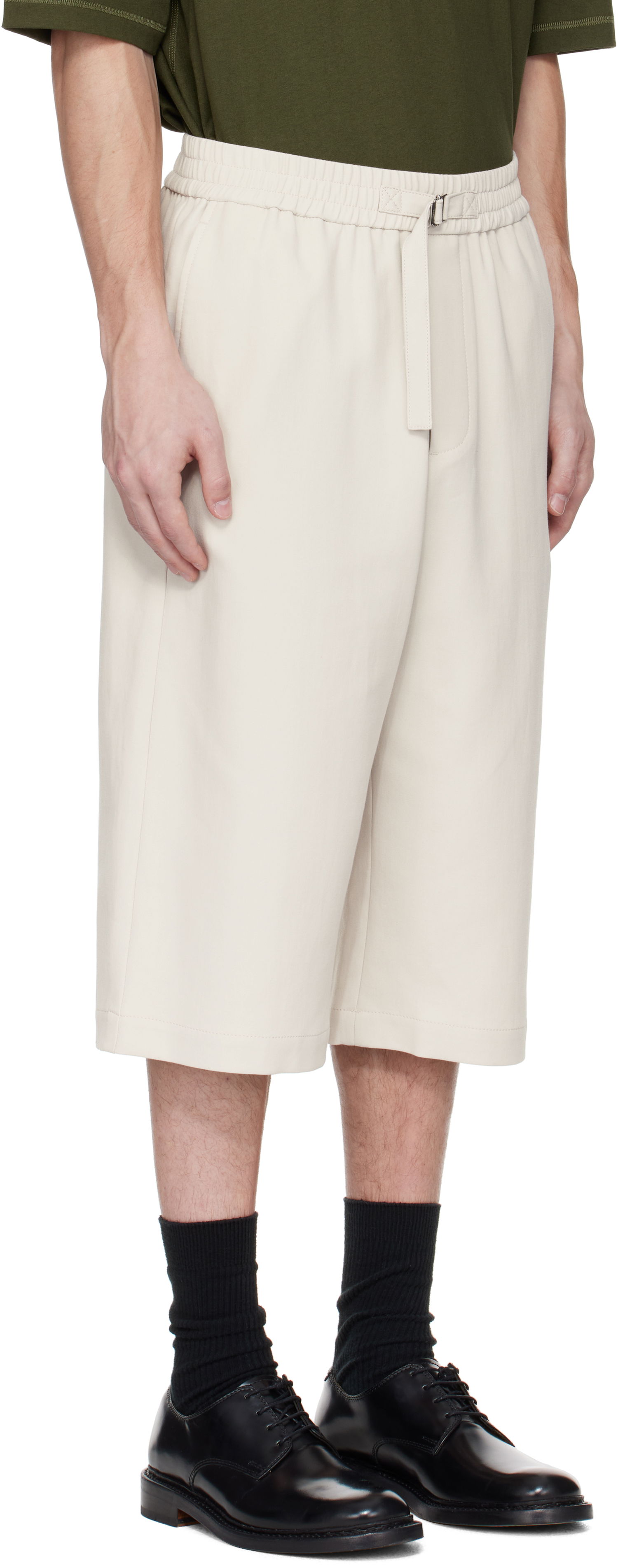 Shorts AMI AMI Paris Elasticated Shorts Beige | HSO310.CO0106, 1