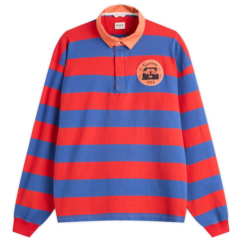 Skjorta Bode Bode Clubhouse Rugby Shirt, Size Large Röd | MRF25CS004