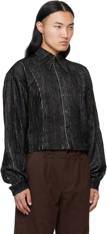Skjorta KIKO KOSTADINOV Kiko Kostadinov Kraner Striped Cropped Shirt Svart | KKAW25SH01-53, 1