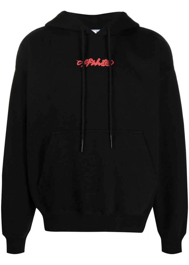 Sweatshirt Off-White Arrows On Canvas Hooded Sweatshirt Black Multi Svart | OMBB085F21FLE0121084