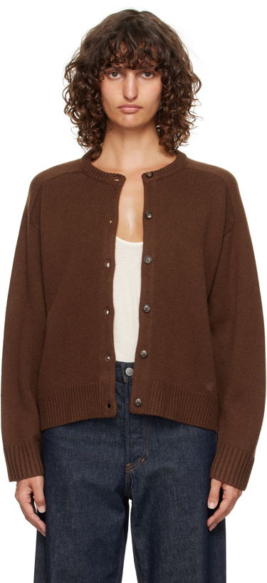 Sweater Loulou de Saison Loulou de Saison Aidar Cashmere Blend Cardigan Brun | AIDAR LDS, 0