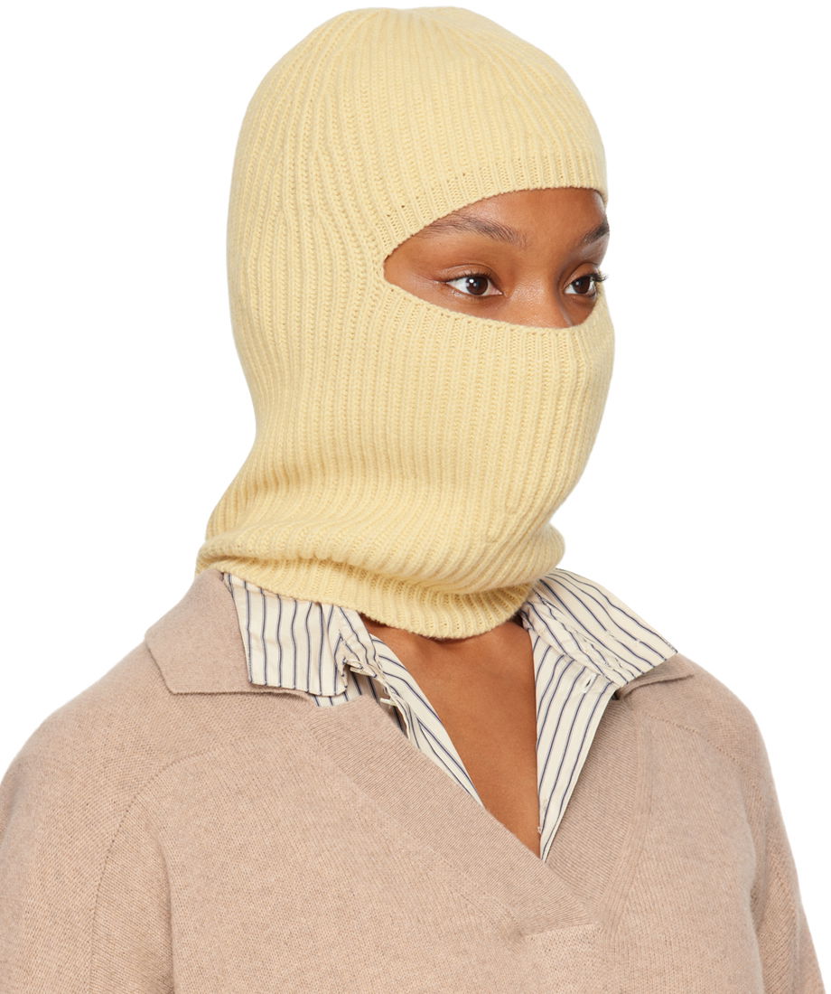Halsduk Stella McCartney Ribbed Balaclava Gul | 6K08883S2528, 1