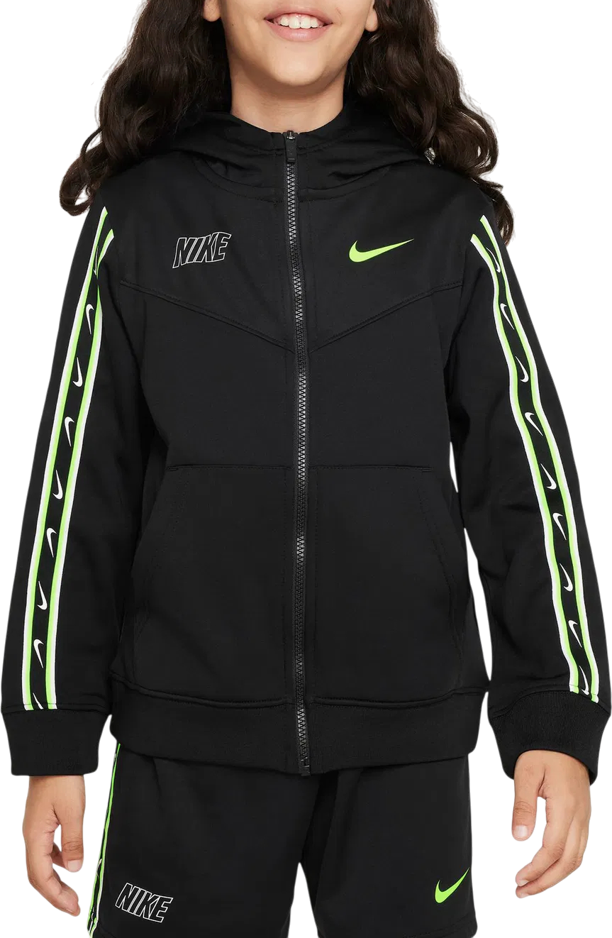 Sweatshirt Nike Sportswear Repeat Taped Sleeve Full-Zip Hoodie Svart | dz5622-013, 0