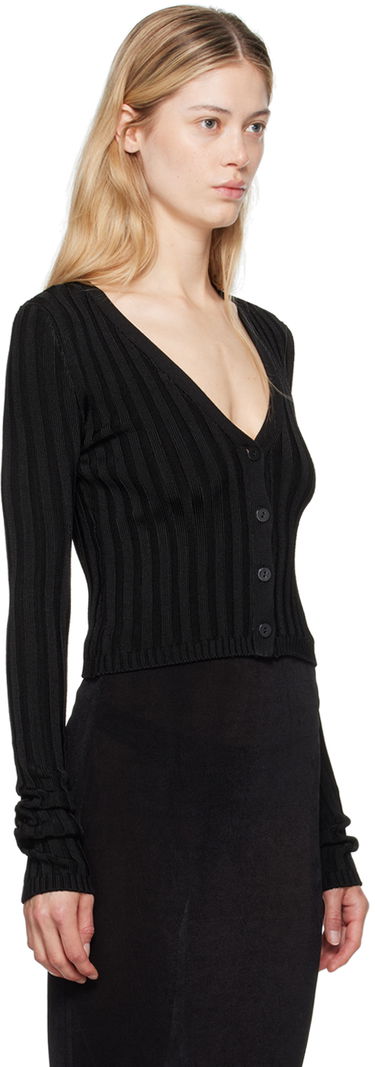 Sweater GUIZIO Guizio Slinky Rib Knit Cardigan Svart | P24108S023, 1