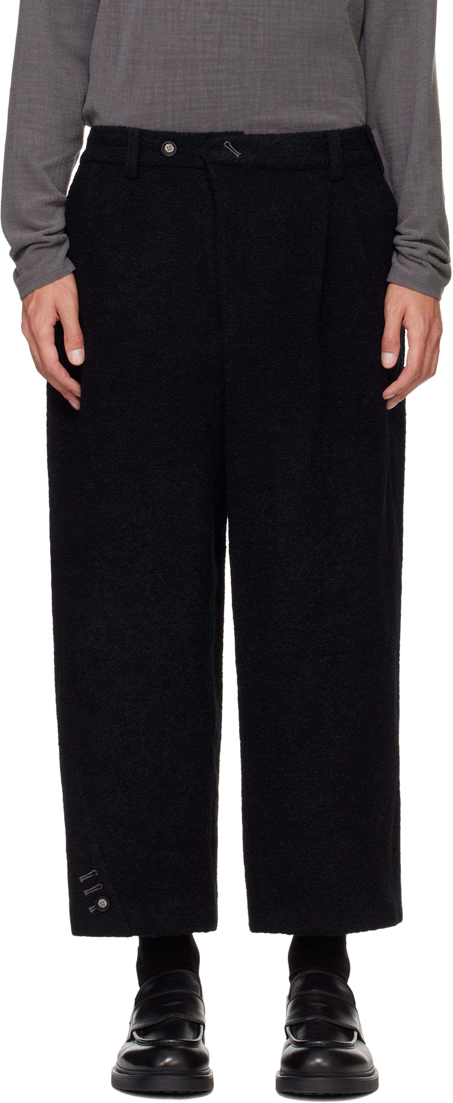 Byxor ADER ERROR Black Wool Straight-Leg Trousers Svart | BN01FWSA0207BK, 0