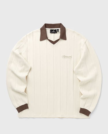Polotröja Represent Clo Ribbed Long Sleeve Retro Football Polo Top Beige | MLM100277-30, 1