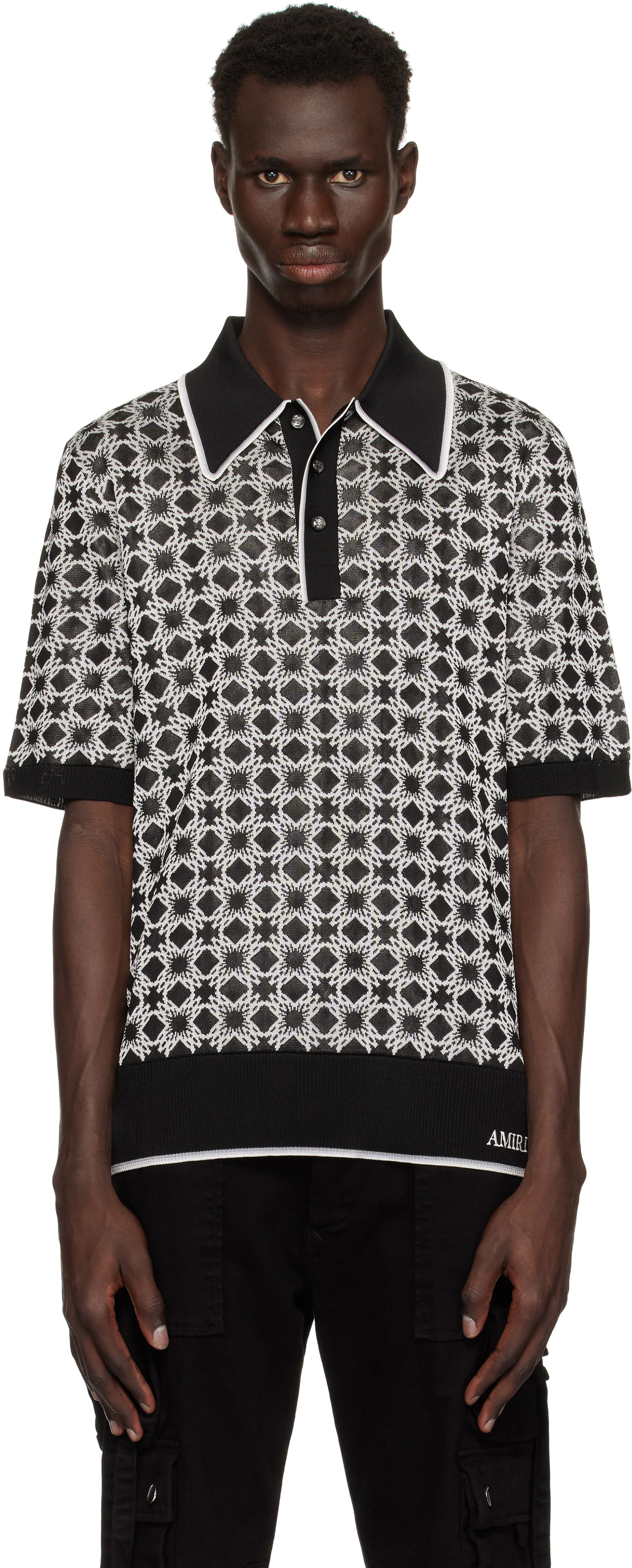 Polotröja AMIRI Amiri MA Quad Polo Svart | AMKNPO1058, 0