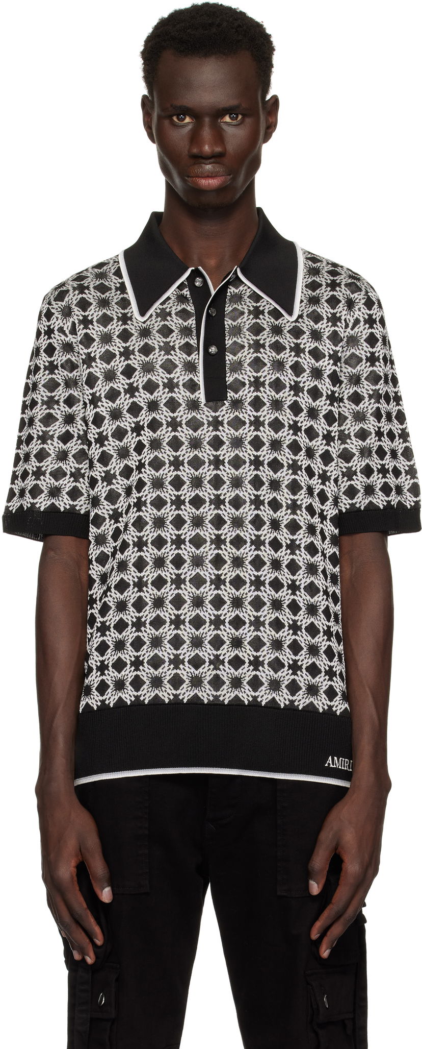 Polotröja AMIRI Amiri MA Quad Polo Svart | AMKNPO1058