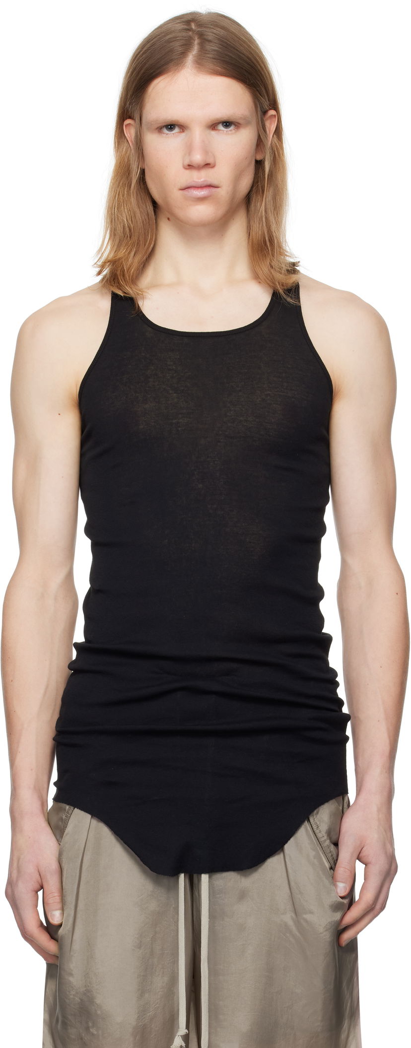 Linne Rick Owens Rick Owens Hollywood Basic Rib Tank Top Svart | RU01E5150 MR