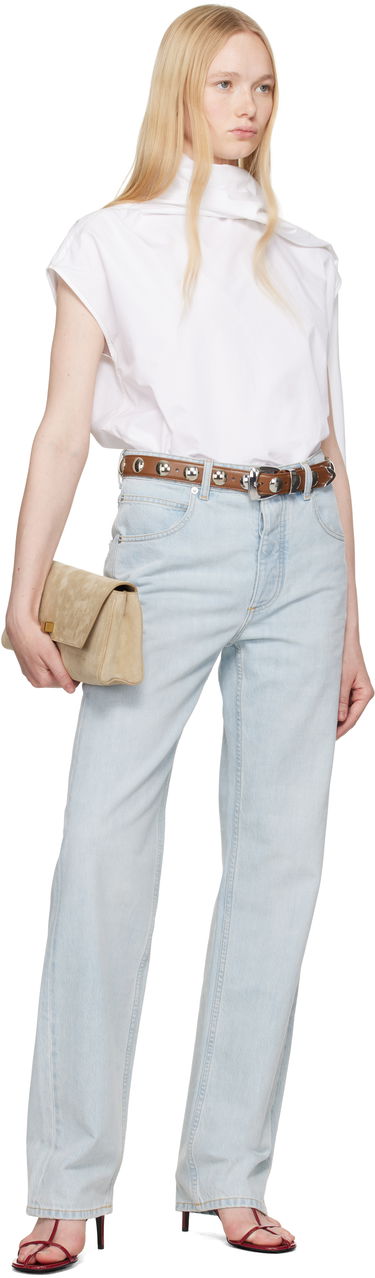 Handväska Khaite KHAITE Audrey Suede Clutch Beige | H3033-726, 3