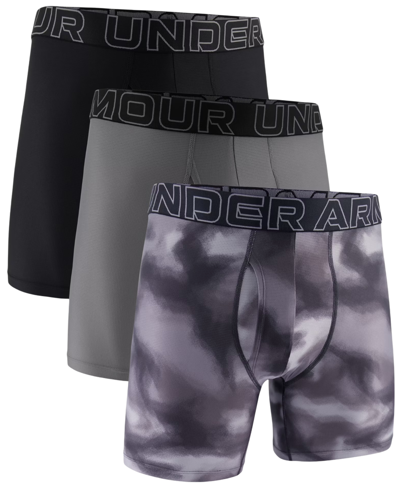 Boxare Under Armour Under Armour Print 6in Boxer Shorts, 3-Pack Svart | 1383885-024