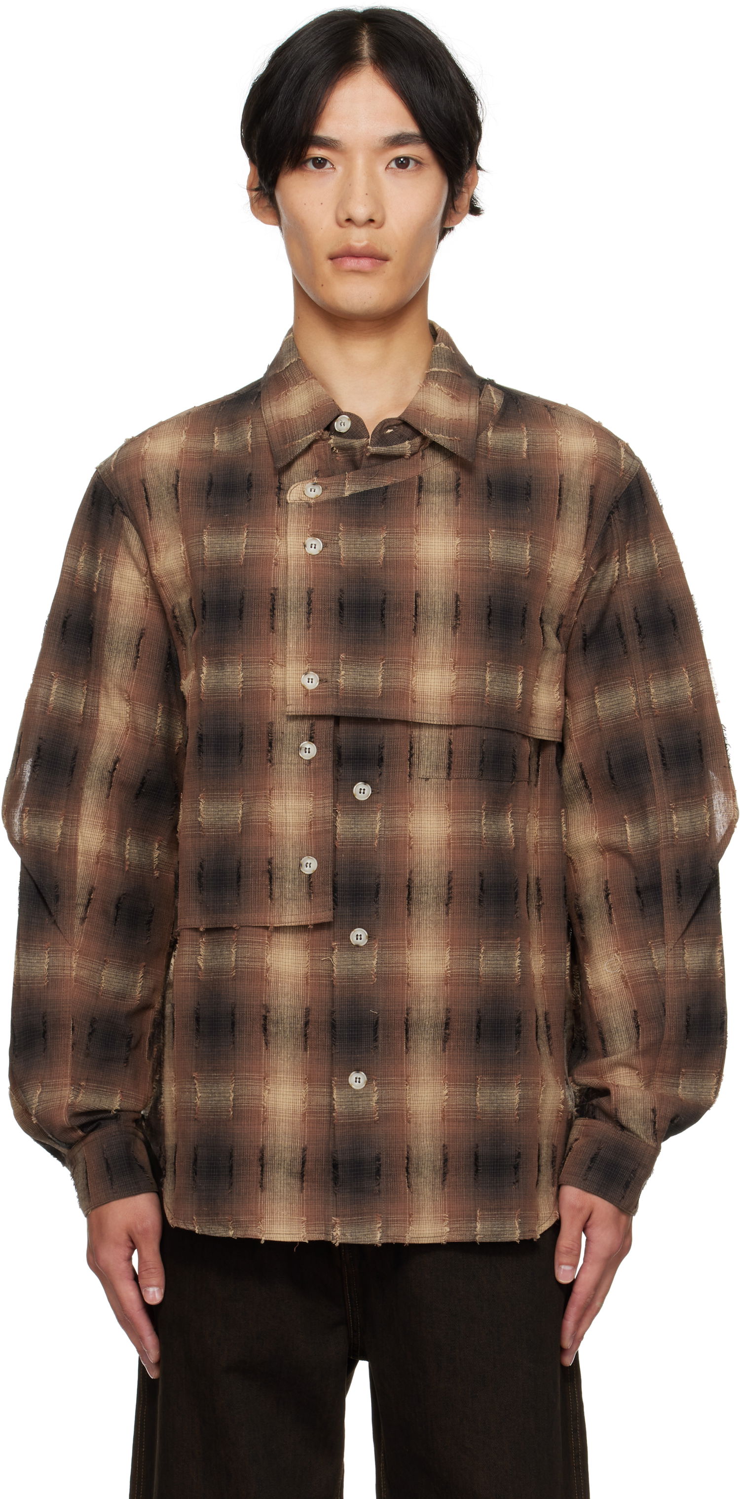 Skjorta Andersson Bell Andersson Bell Check Layered Shirt Brun | atb1337m, 0
