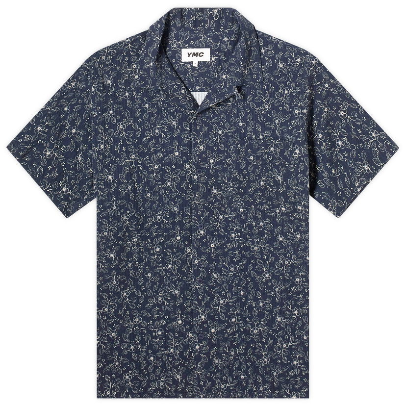 Skjorta YMC Malick Vacation Shirt With Floral Pattern Blå | P2WMQ-40
