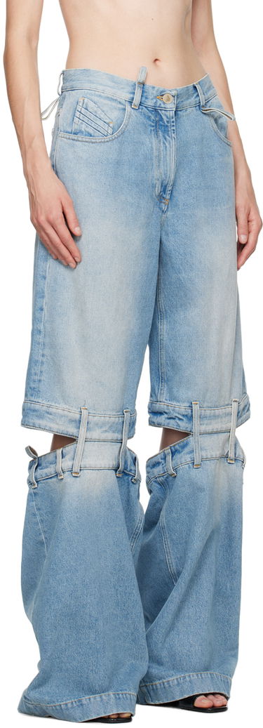 Jeans The Attico The Attico Long Leg Split Jeans Blå | 241WCP157 D073, 1