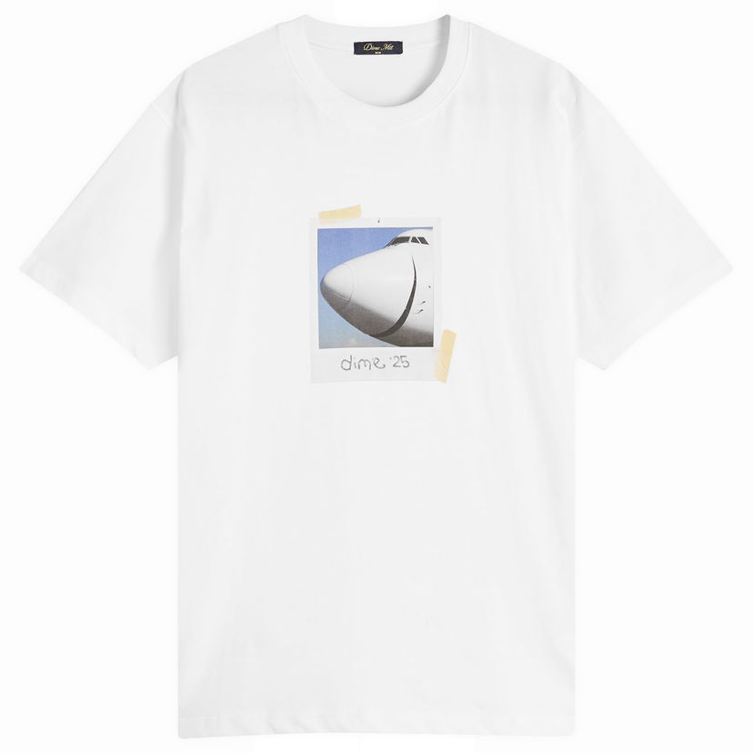 T-shirt Dime Dime Plane T-Shirt, Size Large Vit | DIMEFA2560WHT
