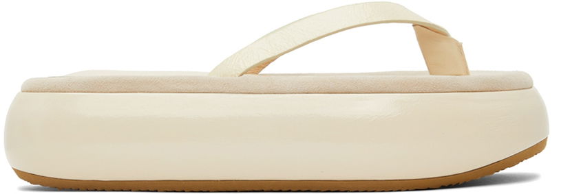 Kläder OSOI OSOI Boat Flip Flop Platform Slides Beige | 22SS030-03-04