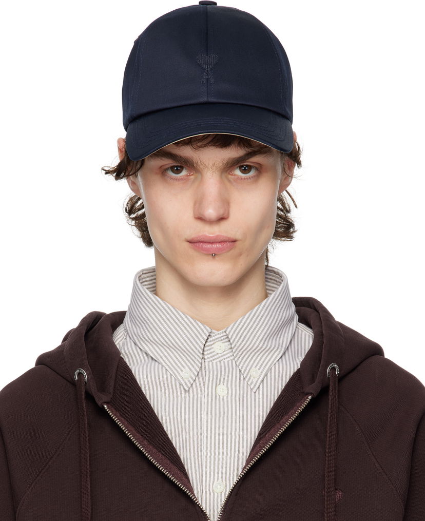 Keps AMI AMI Paris Ami de Coeur Cotton Cap Mörkblå | UCP026.CO0103