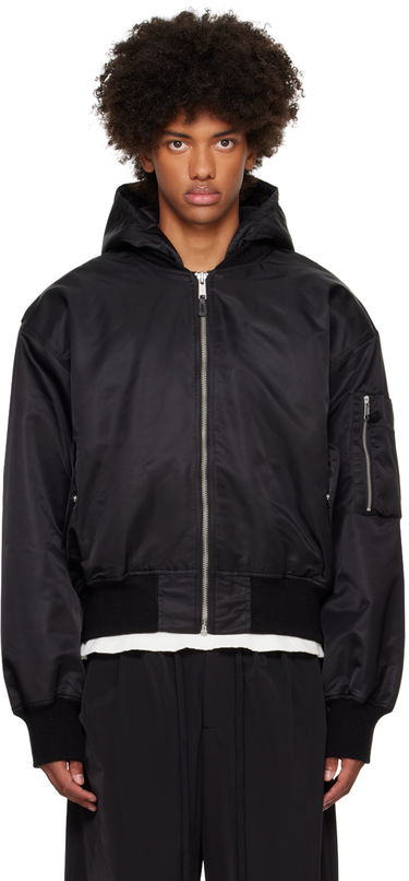 Bomberjacka Entire Studios Hooded Broad Bomber Jacket Svart | ES2539OI, 0