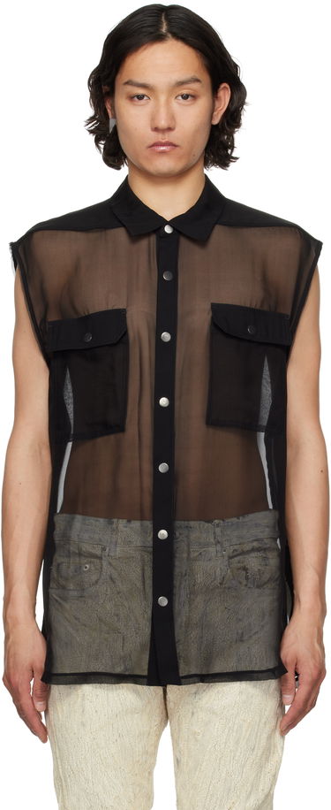 Skjorta Rick Owens Rick Owens Hollywood Jumbo Sleeveless Shirt Svart | RR01E5239 S, 0
