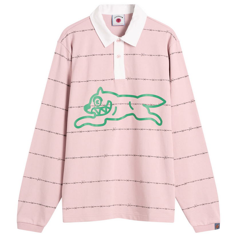 Skjorta BBC IceCream Barbed Wire Running Dog Rugby Shirt, Size Large Rosa | IC25322-PNK