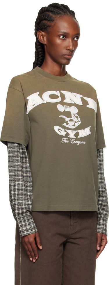 T-shirt Acne Studios Acne Studios Layered Logo T-Shirt Grön | CL0394-, 1