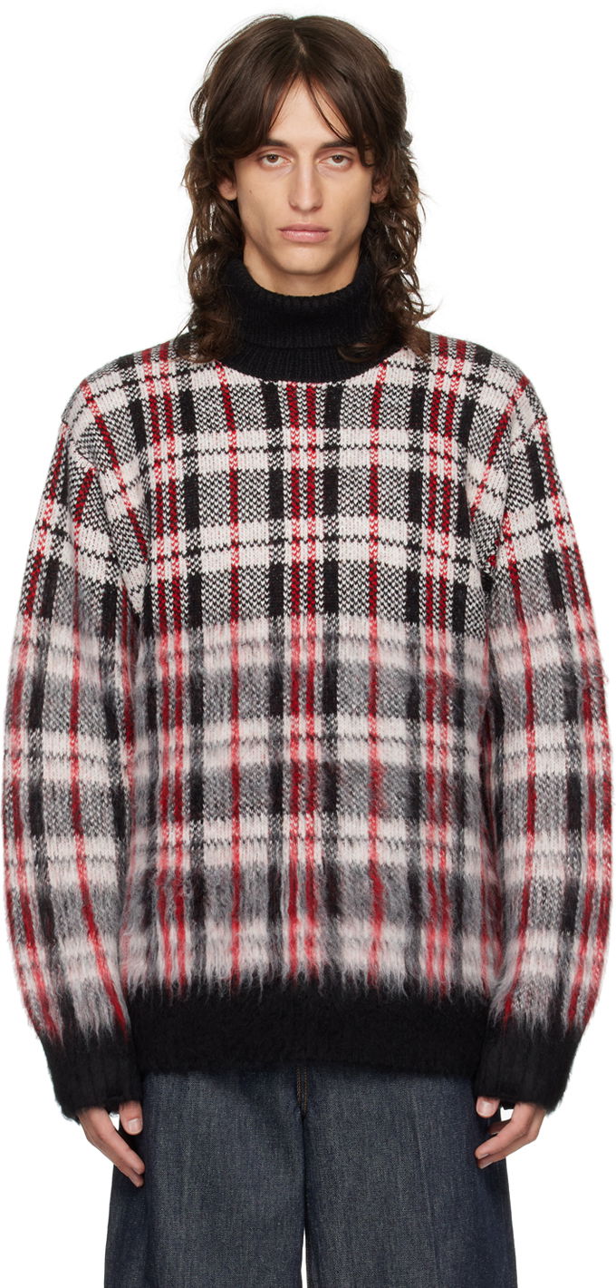 Sweater Helmut Lang Helmut Lang Brushed Plaid Turtleneck Sweater Flerfärgad | O06HW798