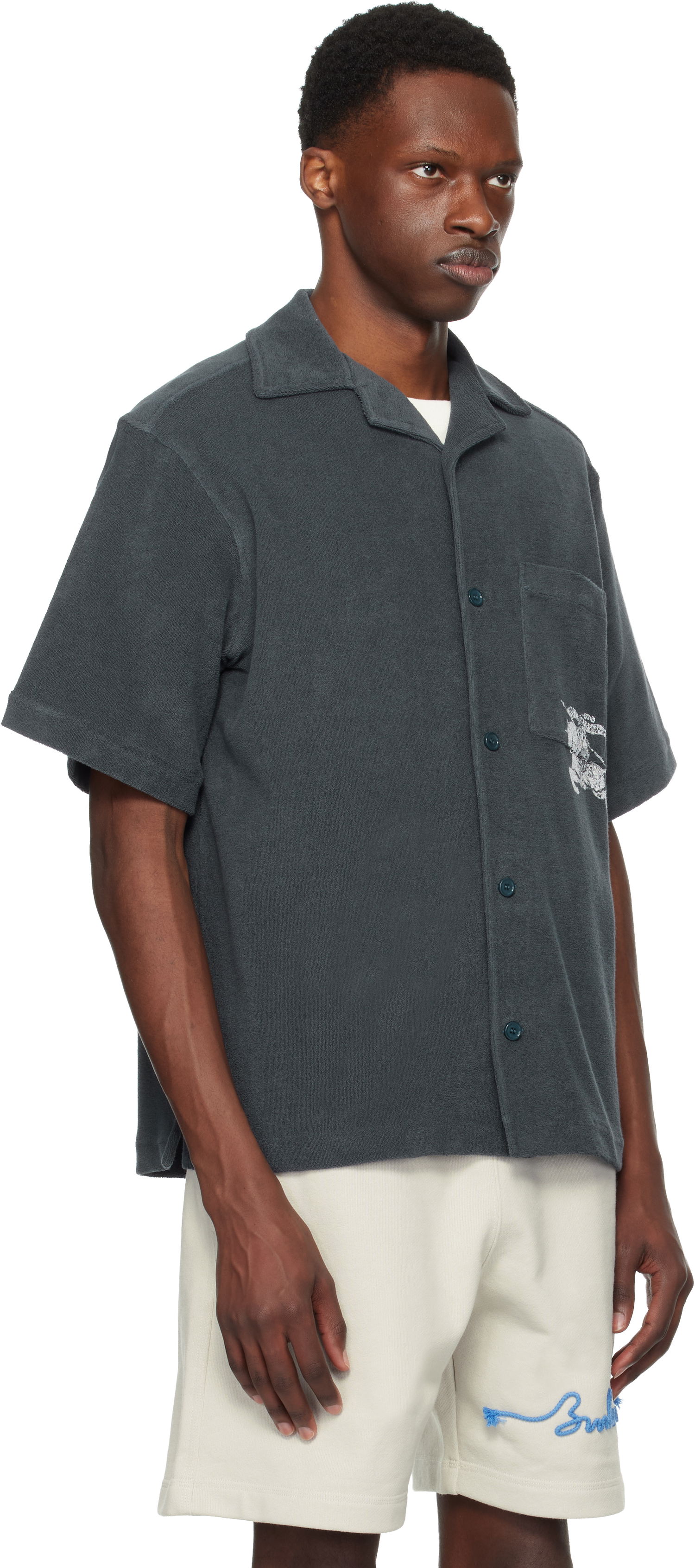 Skjorta Burberry Burberry EKD Cotton Resort Shirt Grå | 8109205, 1