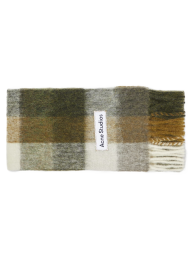 Halsduk Acne Studios Vally Checked Scarf Grön | CA0084-DID