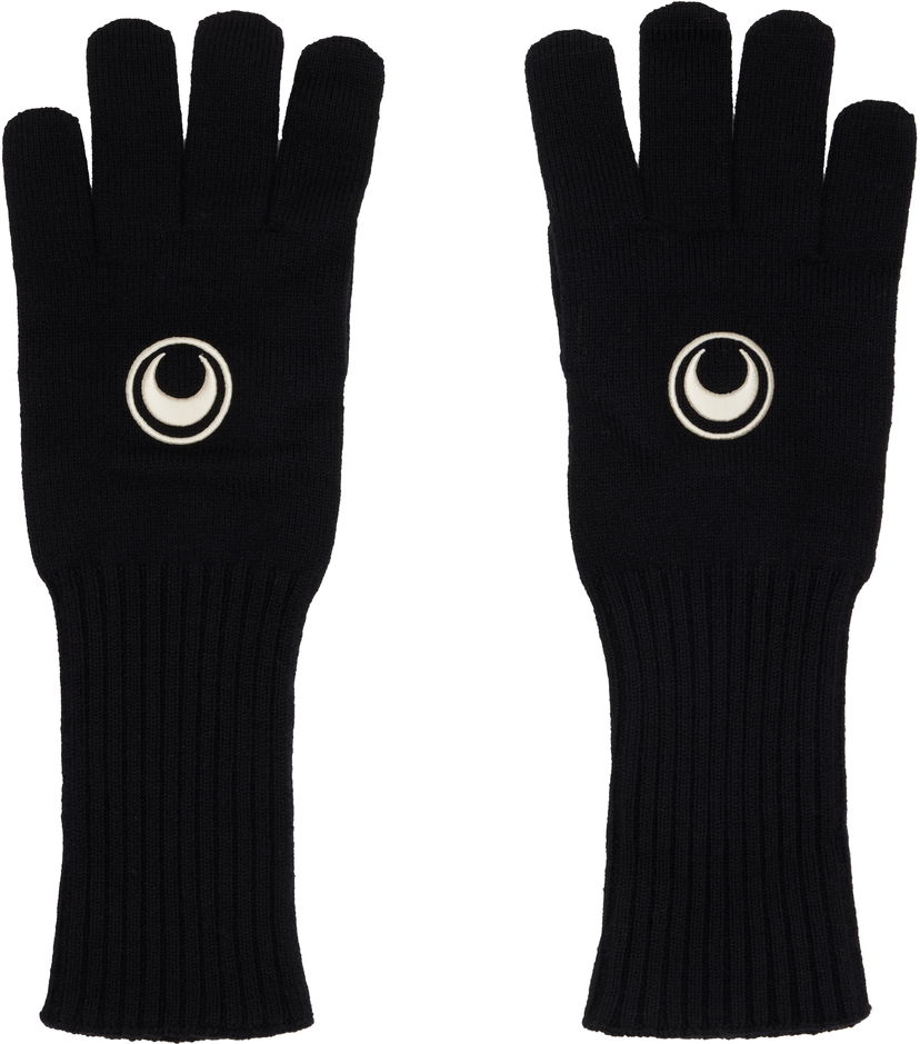 Handskar Marine Serre Marine Serre Merino Wool Knit Gloves Svart | UGL006ACKNI0033