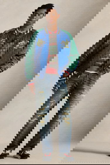 Bomberjacka Polo by Ralph Lauren Bomber Jacket TAKIHYO SATIN.SVNR with Embroidered Scenic Details Flerfärgad | 710977856001, 4