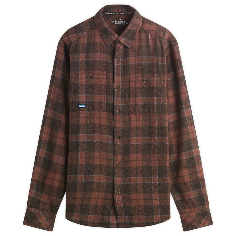 Skjorta KAVU Big Joe Flannel Shirt, Size Small Brun | 510-2707