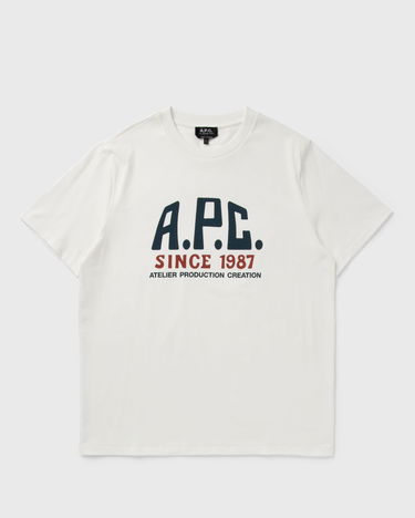 T-shirt A.P.C. Print Label T-Shirt Vit | COHBU-M26442-AAB, 0