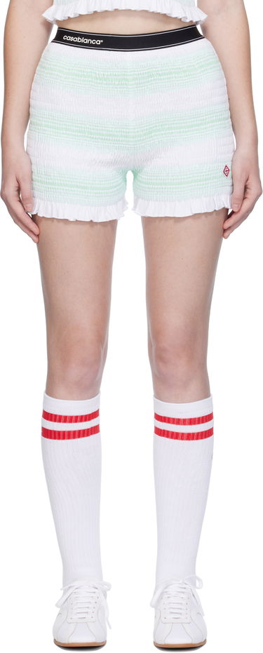 Shorts Casablanca Casablanca Stripe Shirred Shorts Grön | WPF25-JTR-163-01, 0