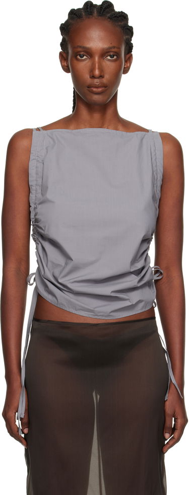 Linne Baserange Baserange Pictorial Ruched Strap Top Grå | TSPIS-PO-AU25, 0