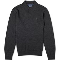 Sweatshirt Polo by Ralph Lauren Polo Ralph Lauren Long Sleeve Knitted Polo Dark Granite Heather Svart | 710876852002, 2