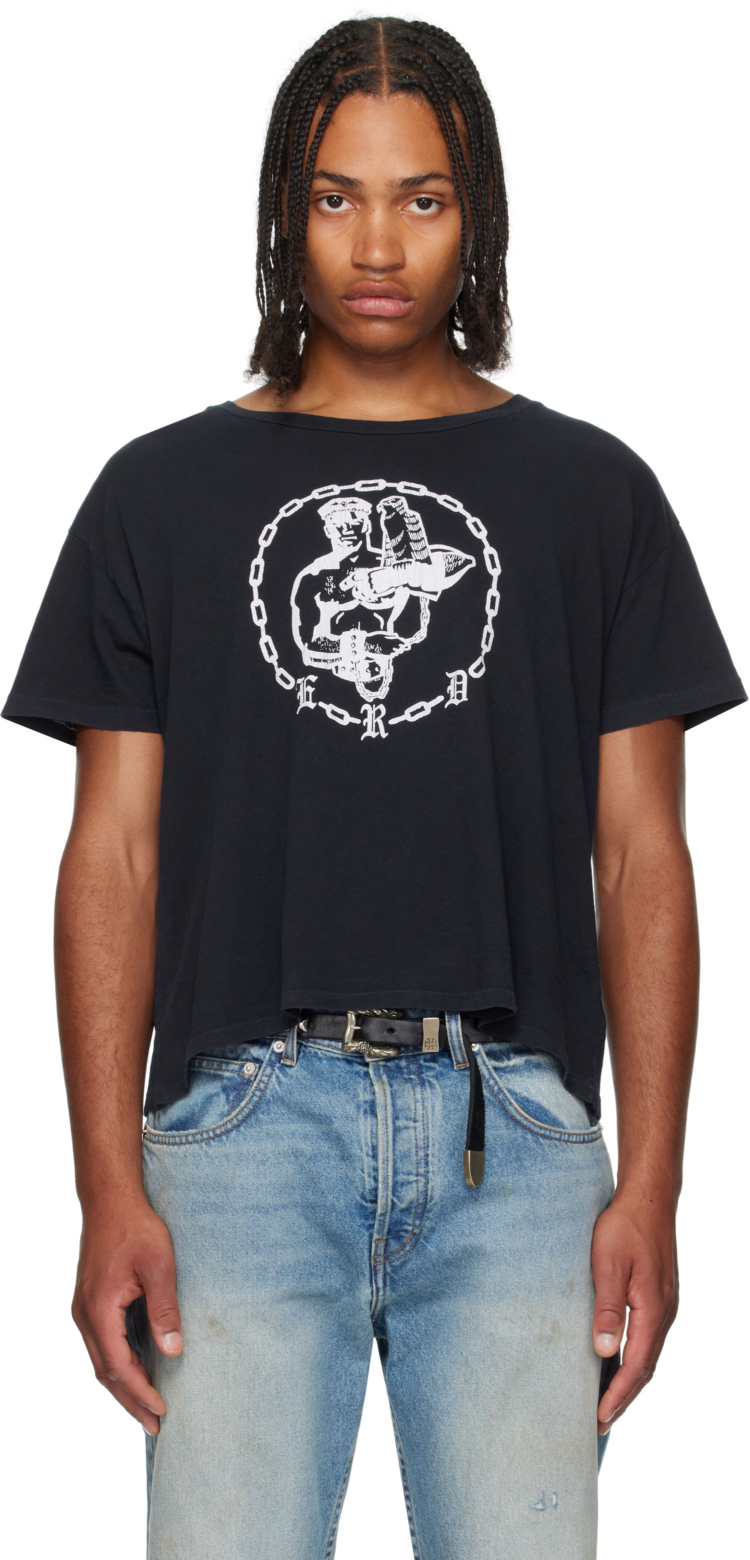 Crop top Enfants Riches Déprimés Enfants Riches Déprimés Chain Graphic Cropped T-Shirt Svart | 010-818, 0