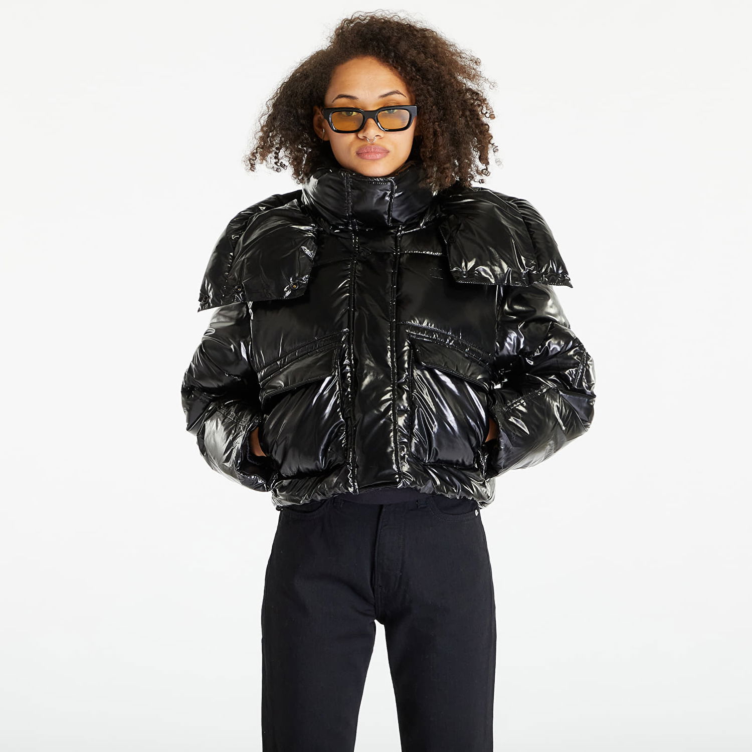 Pufferjacka CALVIN KLEIN High Shine Puffer Jacket Svart | J20J221884 BEH, 0