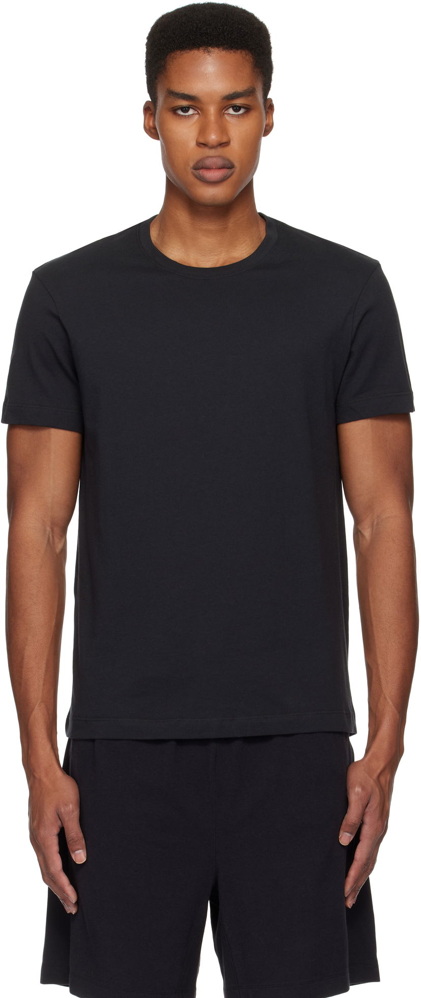 T-shirt SKIMS Classic Cotton T-Shirt Svart | TP-TSH-5701M