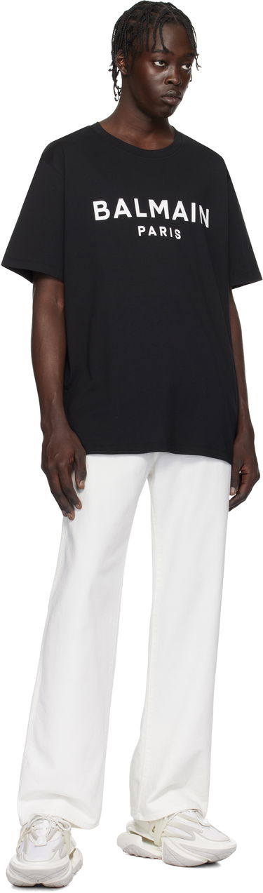 T-shirt Balmain Print T-Shirt Svart | EH1EG010BB73, 3
