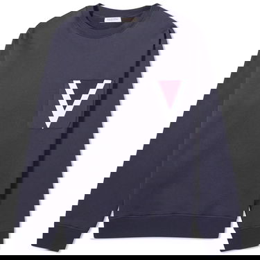 Sweater Valentino Men's Large V Logo Crew Sweat Navy Mörkblå | 4V3MF26W9Y1-598, 0