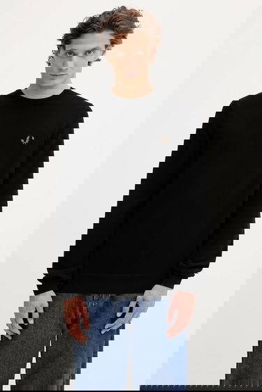 Sweater Fred Perry Fred Perry Crew Neck Sweater Svart | K1309, 0